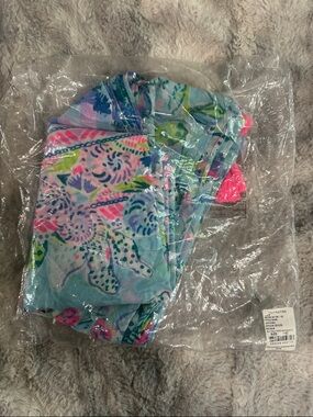 Lilly Pulitzer Blue Multi Printed Scarf Wrap